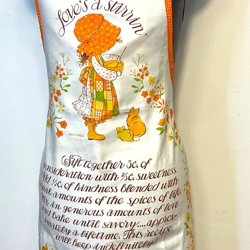 Vintage Holly Hobbie Apron American Greetings Loves A Stirrin 1970s Nostalgia